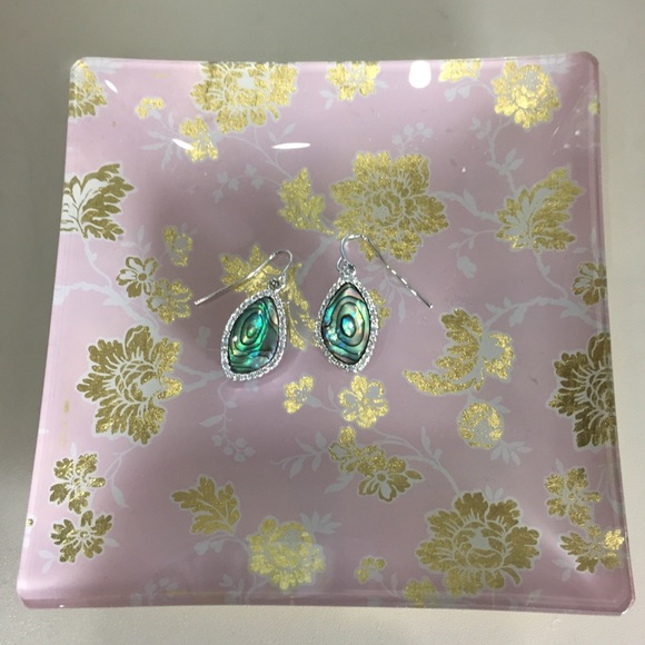 2 for $25! Abalone and crystal earrings. NWT - Picture 3 of 4